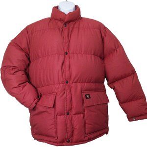 Vintage 70's Stearns Hansa-Branta Goose Down Puffer Parka Coat Mens-XL Rusty-Red